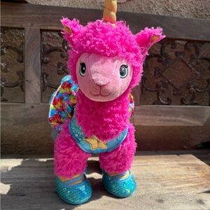 Build-A-Bear Pink and Blue Stuffed Llama llamacorn